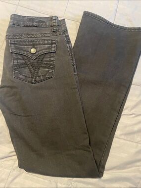 Kut from the Kloth Black Flare Jeans with Pocket Detail
